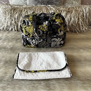 VERA BRADLEY Baroque 2010 Stroll Around Baby Diaper Bag Tote Black Yellow Y2K
